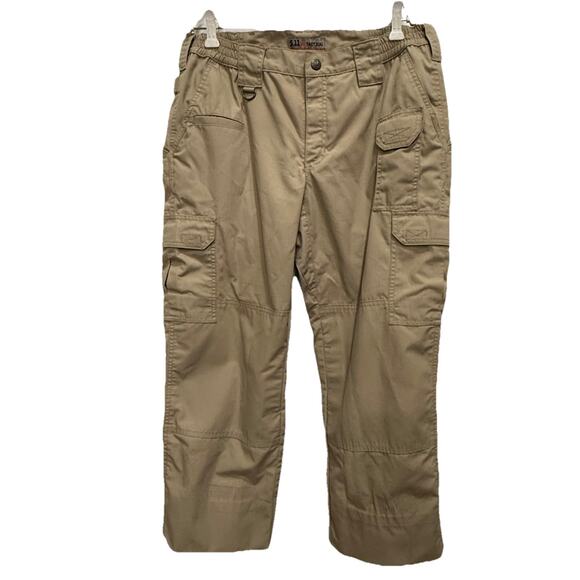 5.11 Tactical Women’s Sz 12 Khaki Defender Cargo Cropped Pants Utility Outdoors - Picture 1 of 13